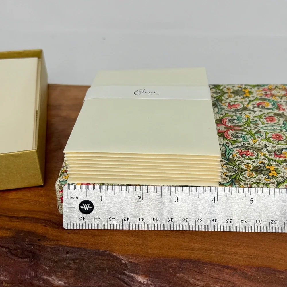 Crane & Co Stationery Set of 15 Florentine Floral Lined Envelopes 100% Cotton